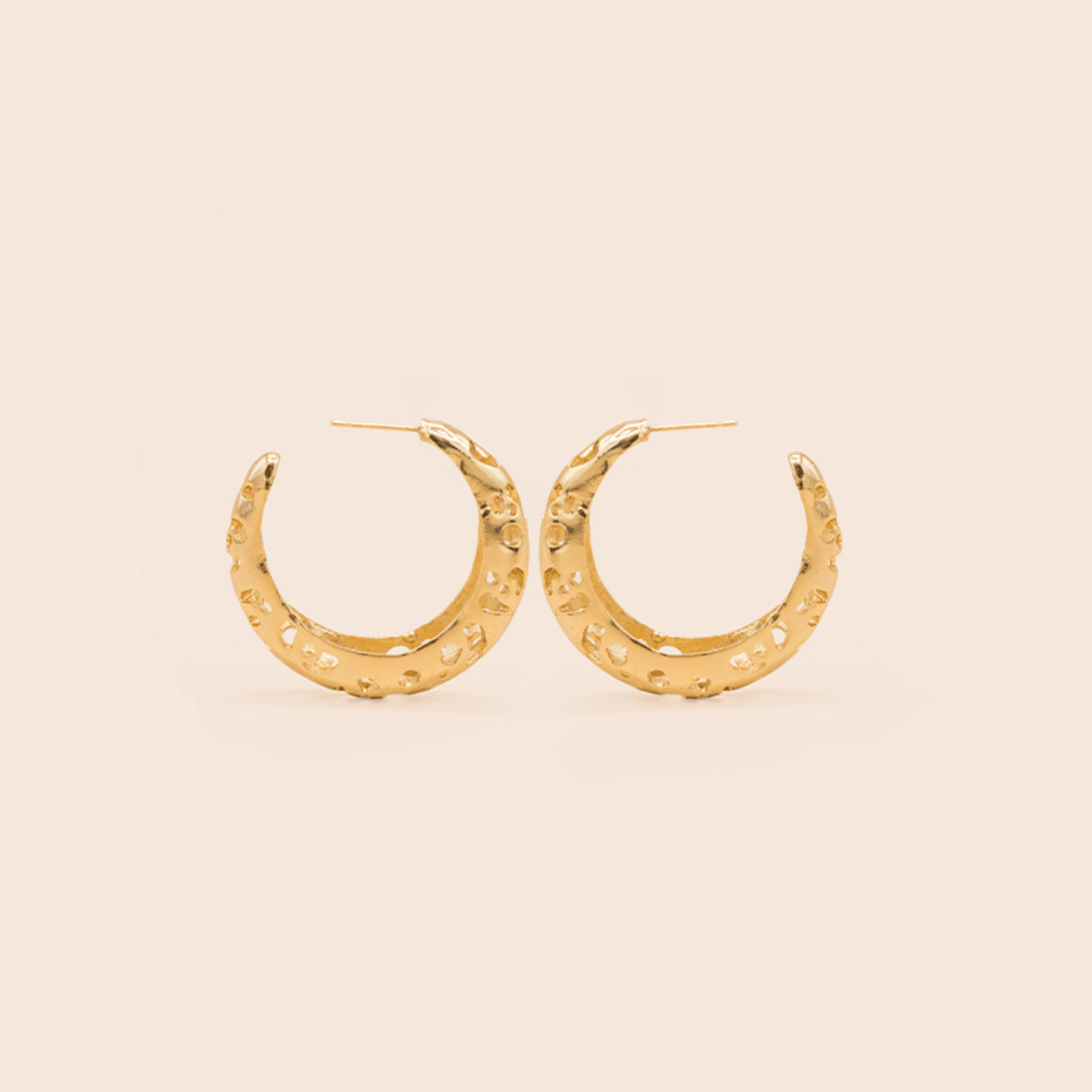 Leopard hoop earrings gold