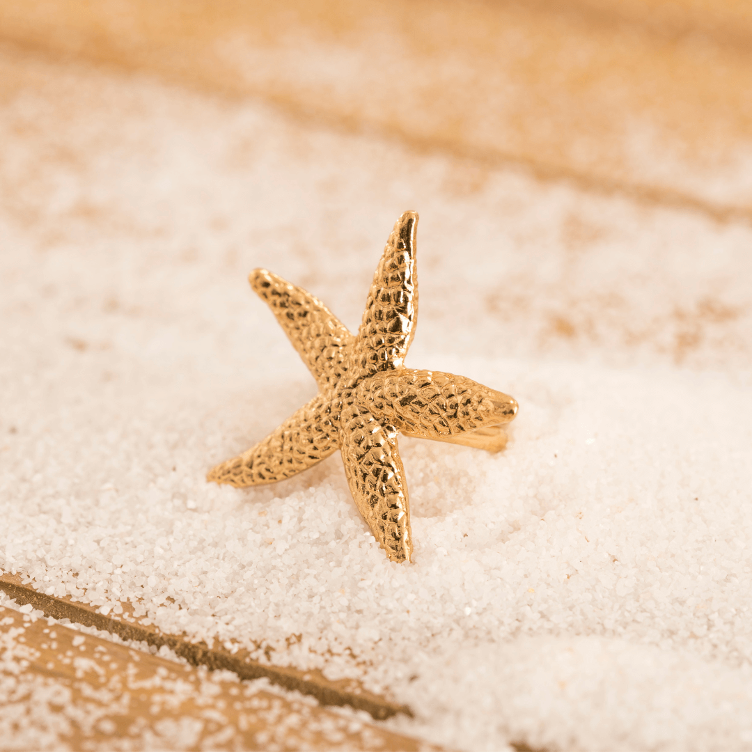 Starfish ring gold front