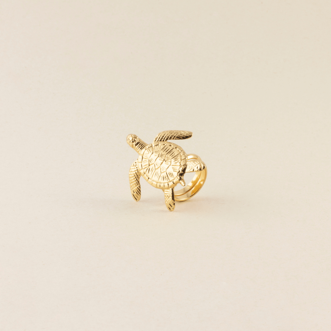 Turtle ring gold front